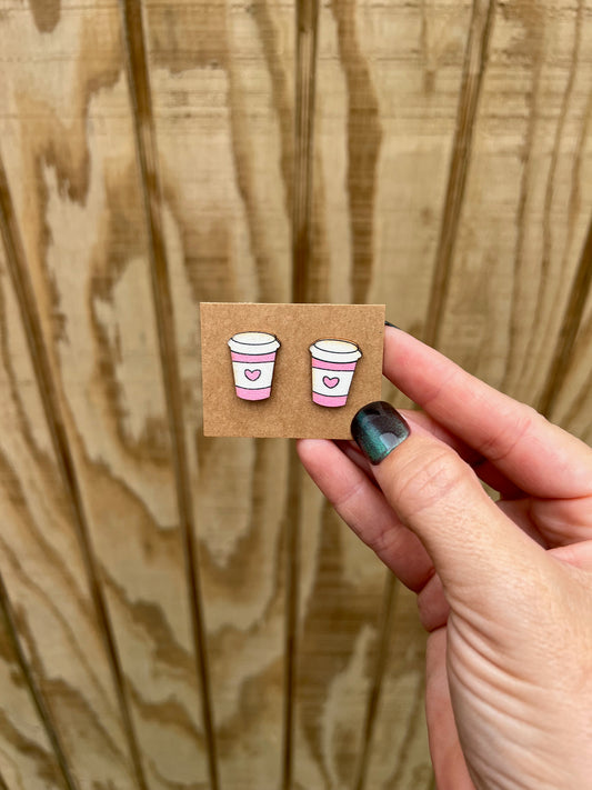 Coffee Cup Stud Earrings